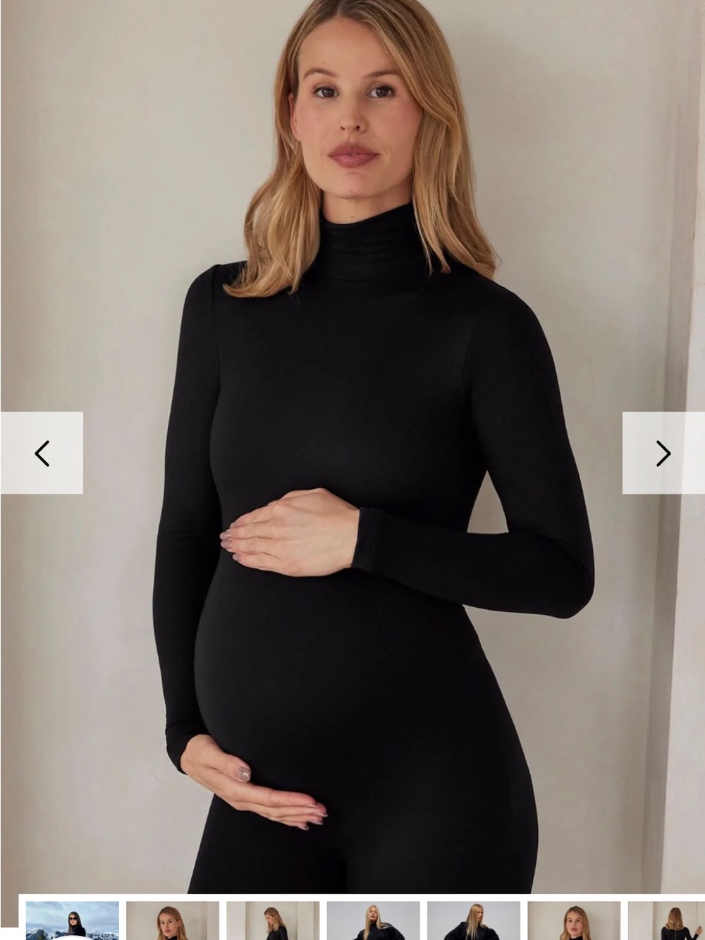 Black Maternity Turtleneck Jumpsuit